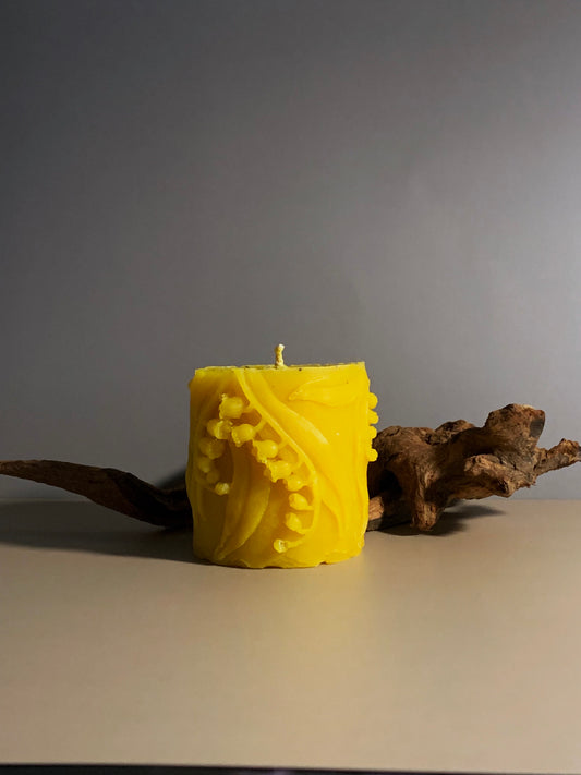 Beeswax Flower Pillar Candle